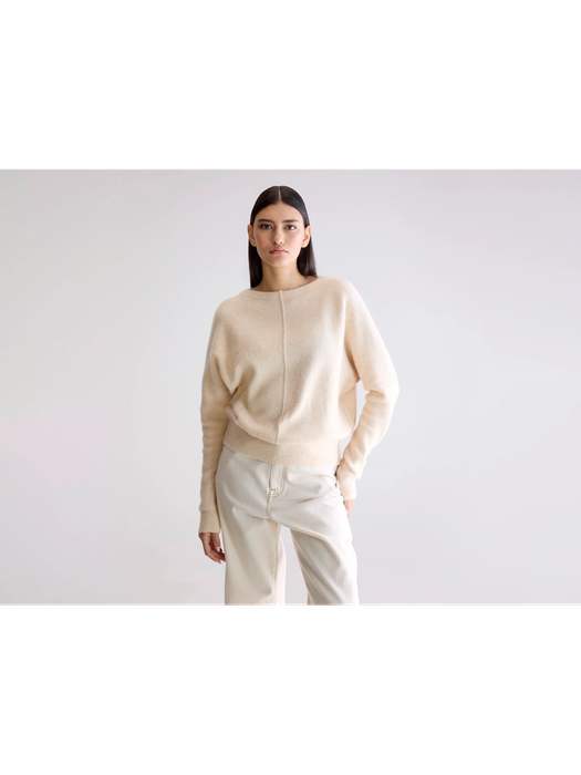 Beige wollen poll met boothals Derny Bellerose dames