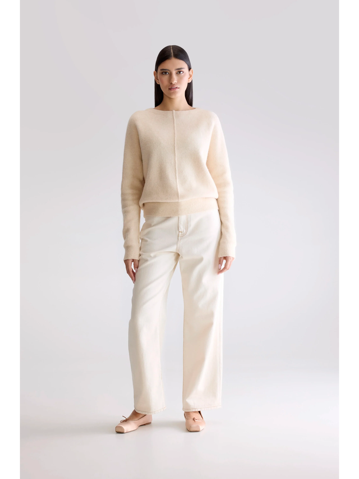 Beige wollen poll met boothals Derny Bellerose dames