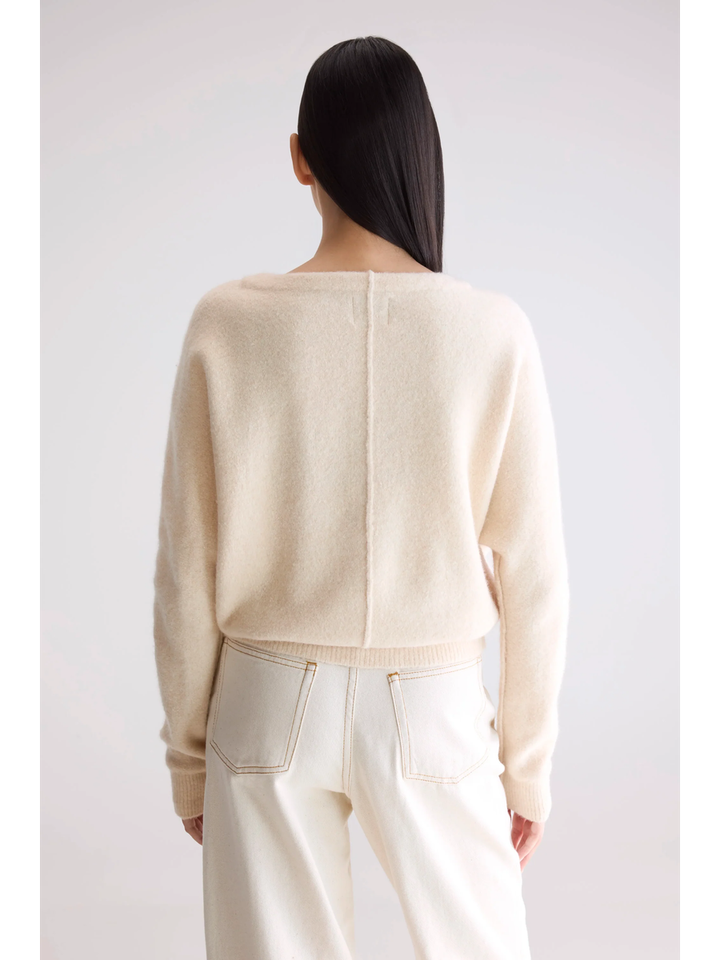 Beige wollen poll met boothals Derny Bellerose dames