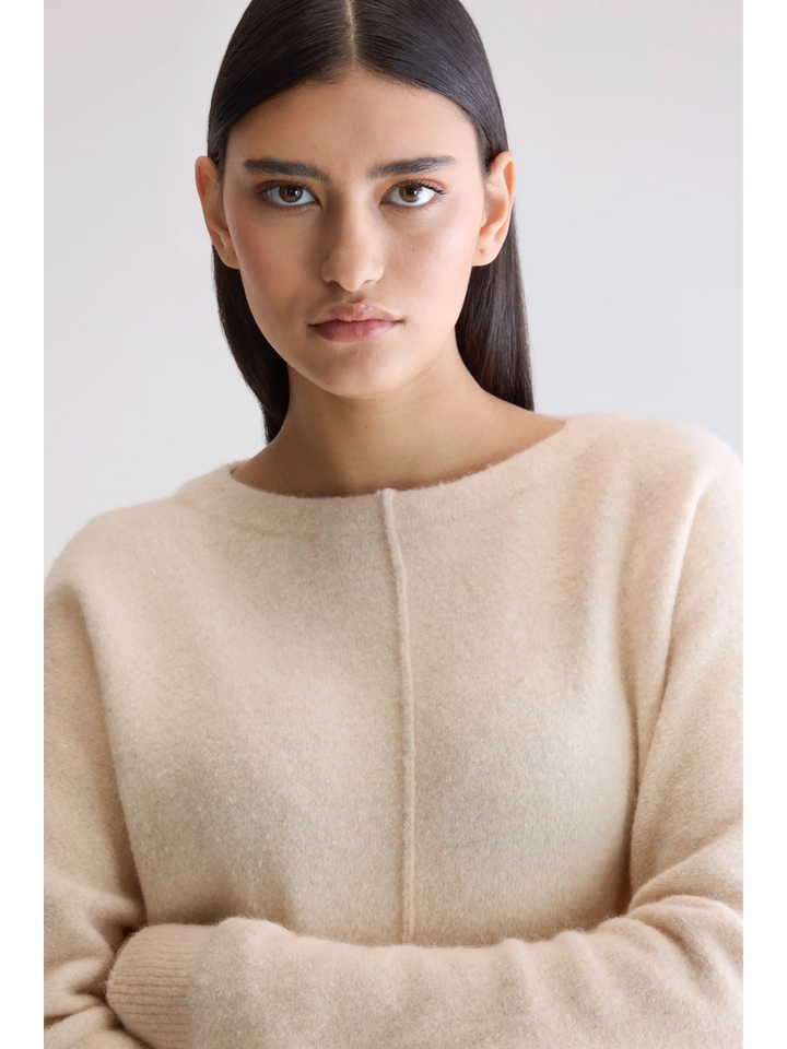 Beige wollen poll met boothals Derny Bellerose dames