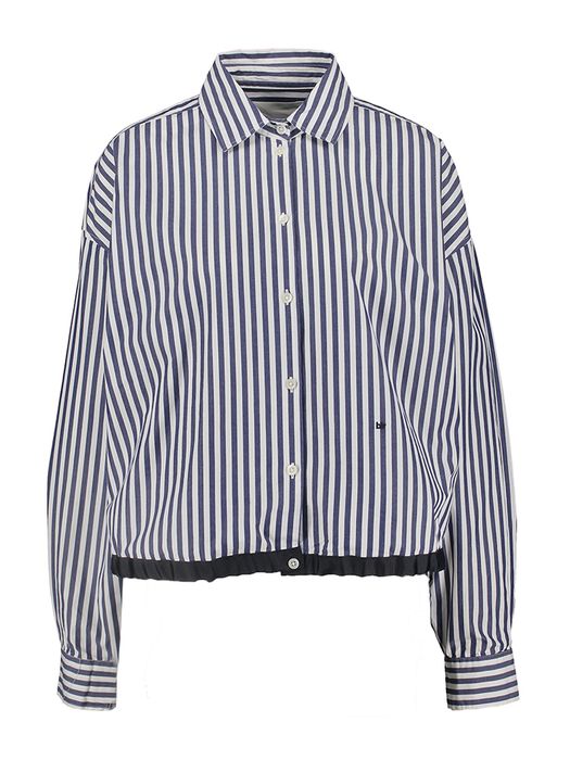 Wit katoenen hemd met brede blauwe strepen Glow Bellerose