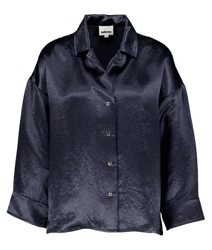 Blauwe glanzende bloes Seattle Bellerose 