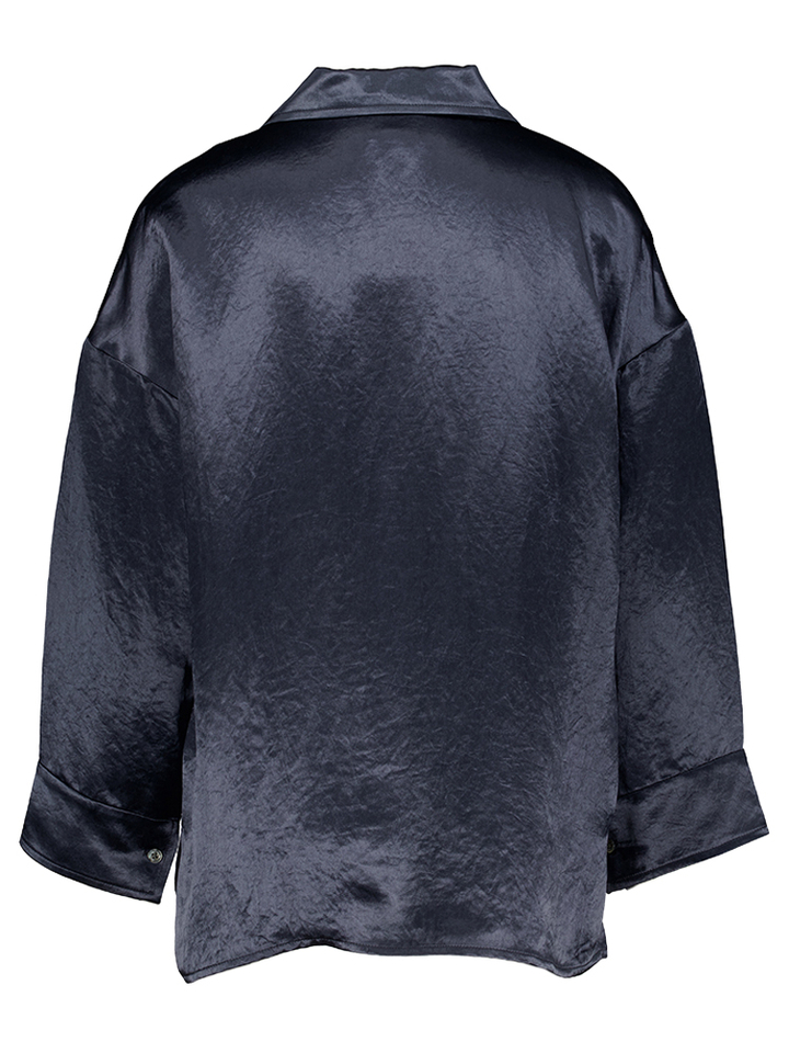 Blauwe glanzende bloes Seattle Bellerose 