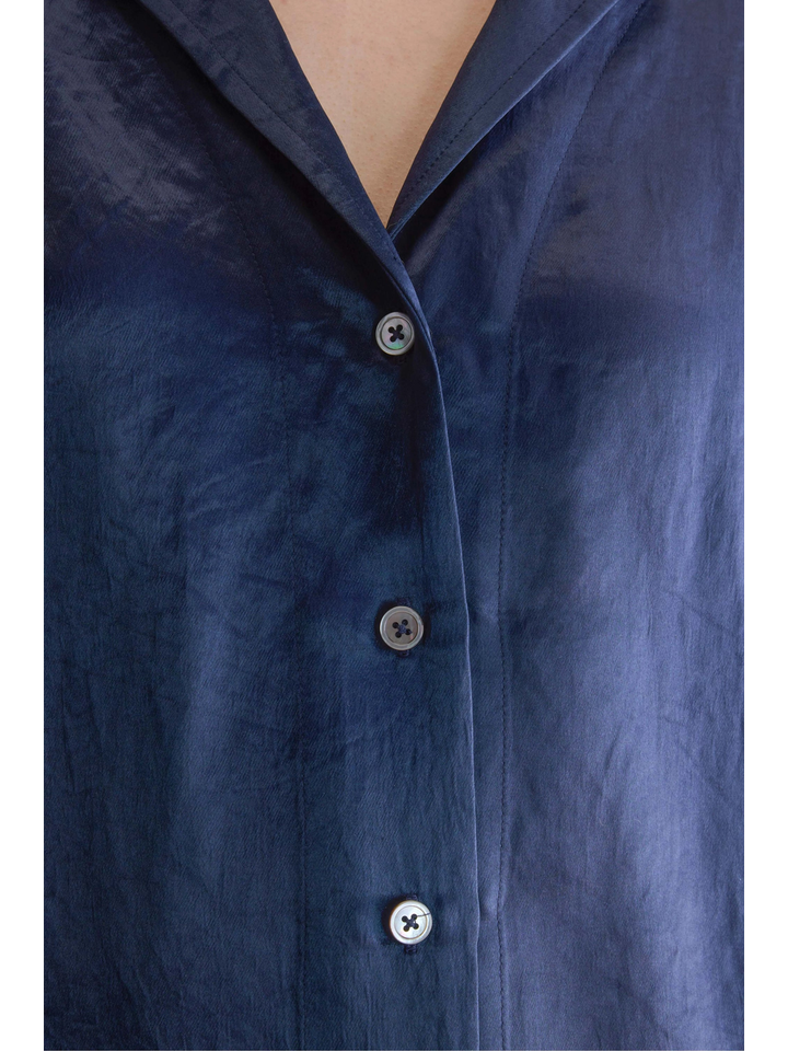 Blauwe glanzende bloes Seattle Bellerose 