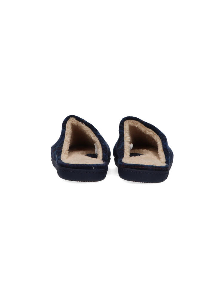 Blauwe pantoffels in ruit motief Isotoner 