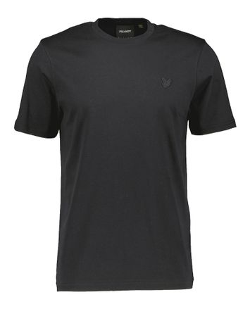 Zwarte t-shirt met zwart merklogo Lyle & Scott