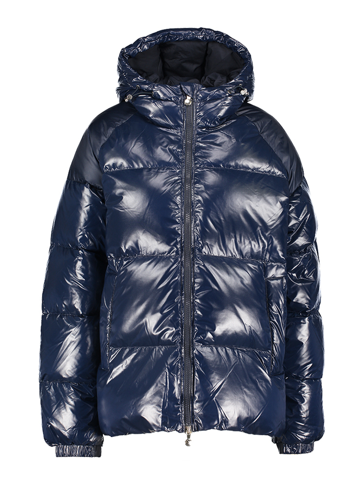 Donkerblauwe glanzende puffer jacket Huyo Pyrenex 