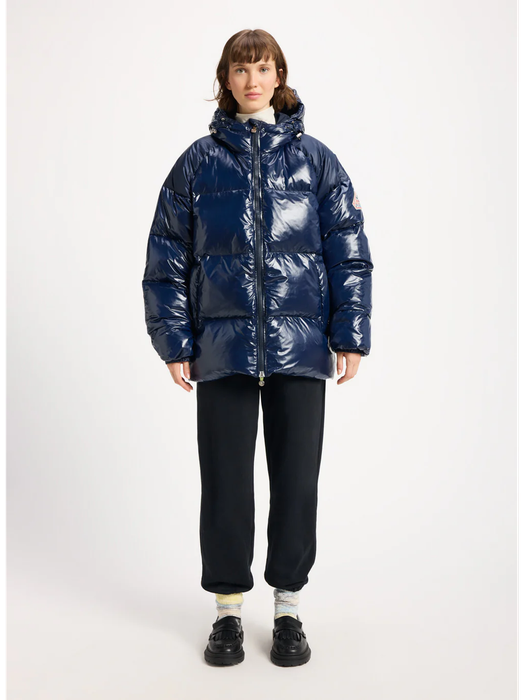 Donkerblauwe glanzende puffer jacket Huyo Pyrenex