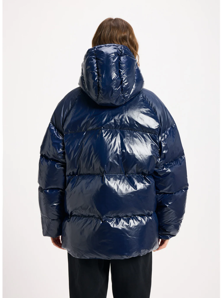 Donkerblauwe glanzende puffer jacket Huyo Pyrenex 