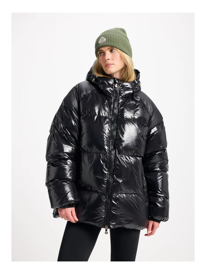 Zwarte glanzende puffer jacket Huyo Pyrenex