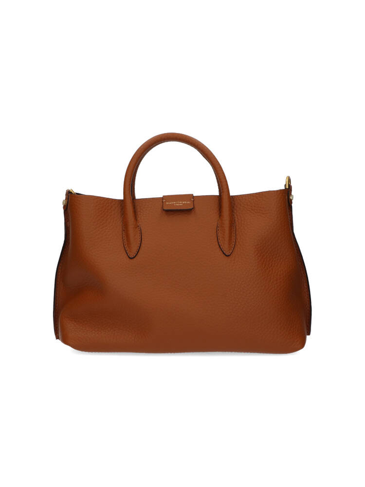 Camel kleurige lederen handtas Aretha Gianni Chiarini