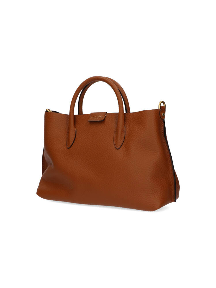 Camel kleurige lederen handtas Aretha Gianni Chiarini