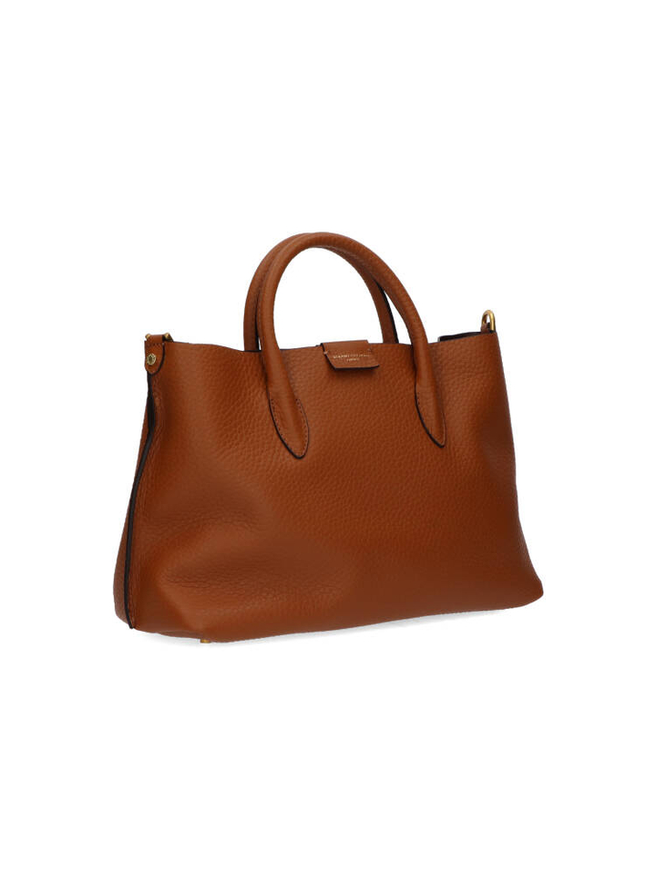 Camel kleurige lederen handtas Aretha Gianni Chiarini