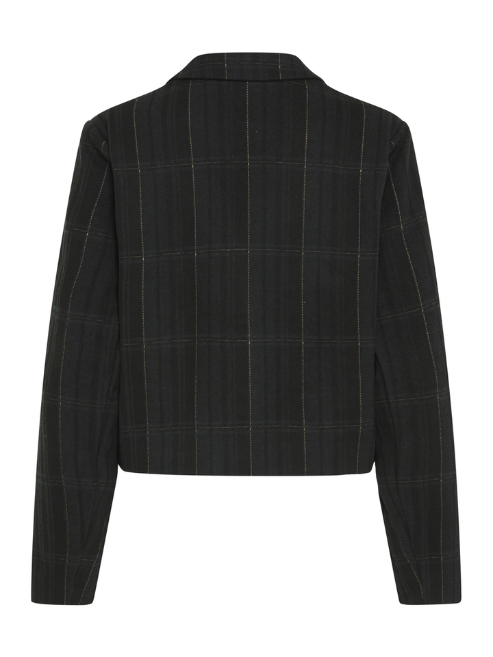 Donkergroen en zwarte cropped blazer Kate Woolley Ichi