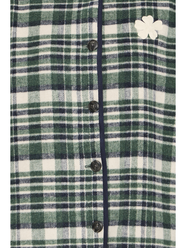 Blauw en groene vest met knopen Johanna Ichi