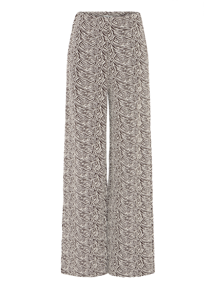 Bruin en ecru broek in print Oelly Ichi