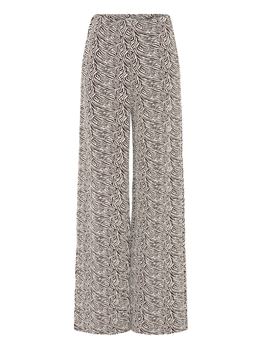 Bruin en ecru broek in print Oelly Ichi