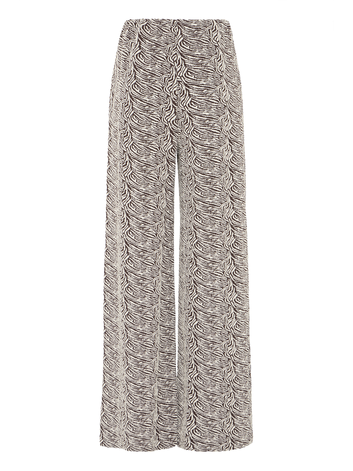 Bruin en ecru broek in print Oelly Ichi