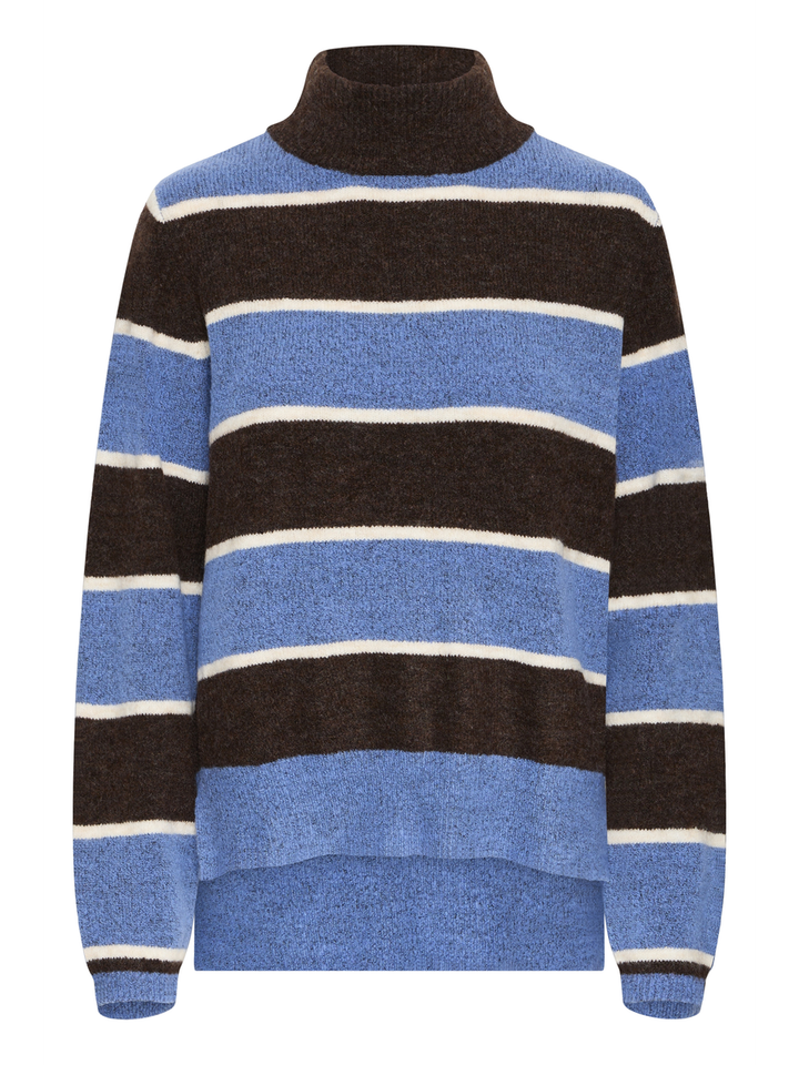 Blauw/bruin gestreepte trui Edeen Ichi