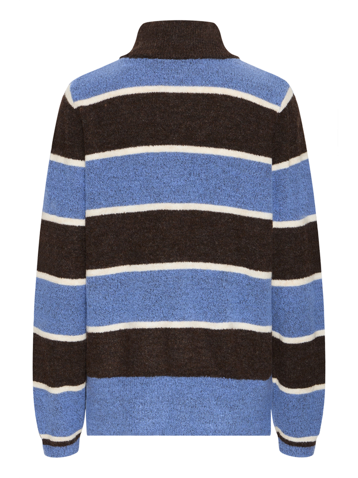 Blauw/bruin gestreepte trui Edeen Ichi