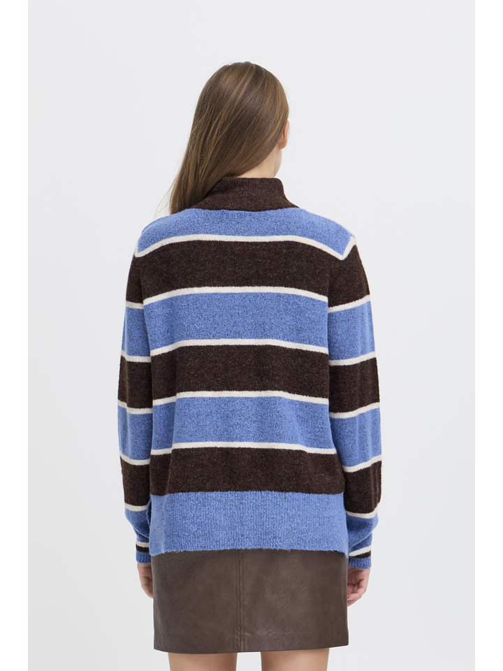 Blauw/bruin gestreepte trui Edeen Ichi