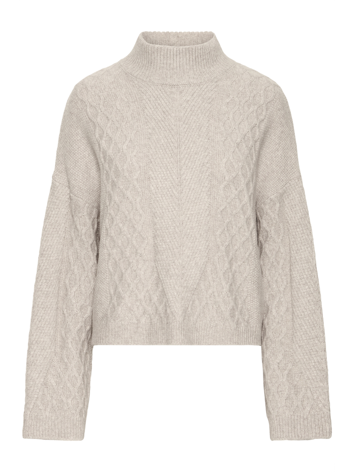 Greige pull met kabelmotief Mylle Ichi