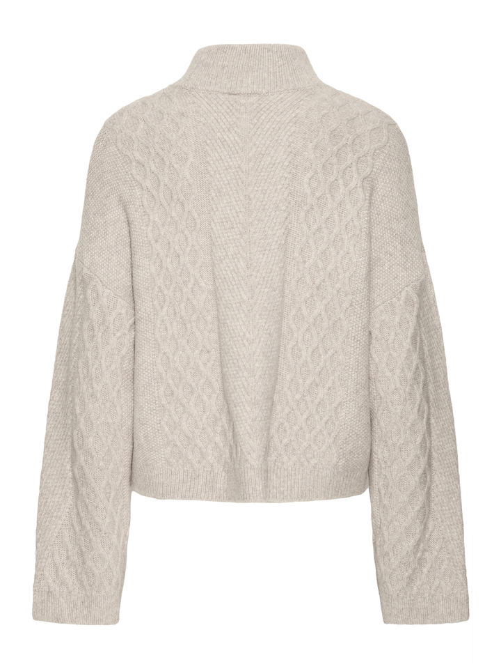 Greige pull met kabelmotief Mylle Ichi