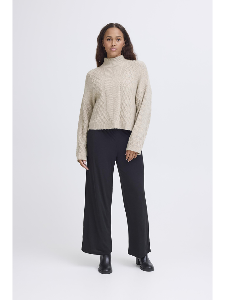 Greige pull met kabelmotief Mylle Ichi