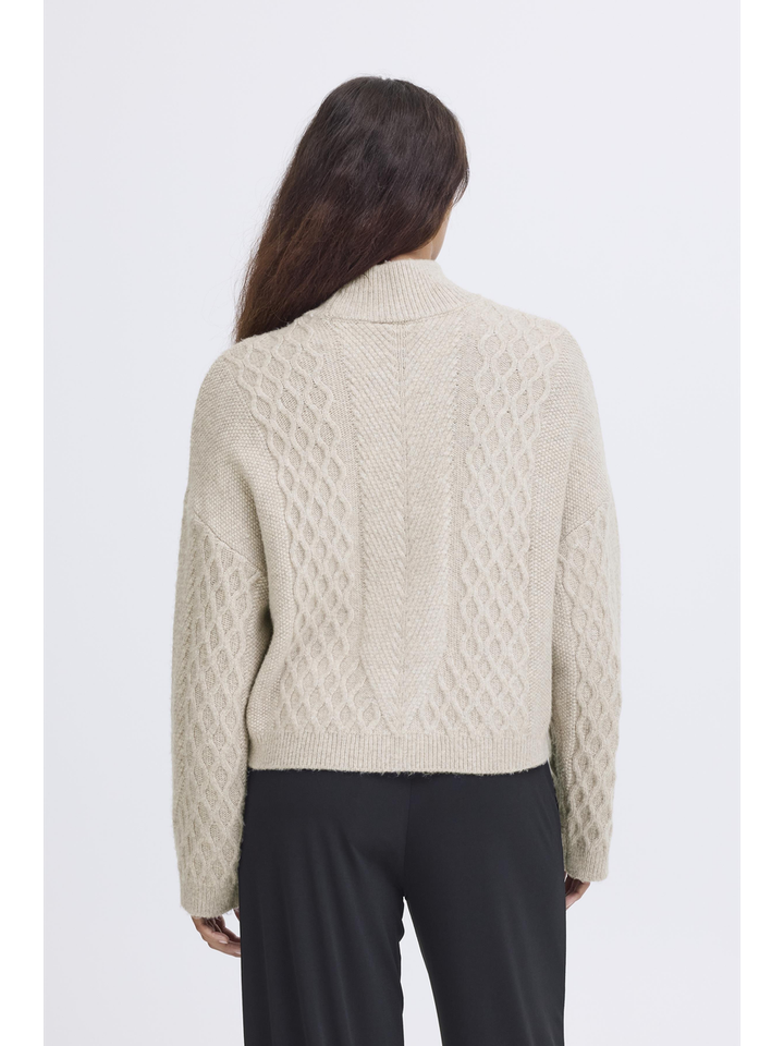 Greige pull met kabelmotief Mylle Ichi