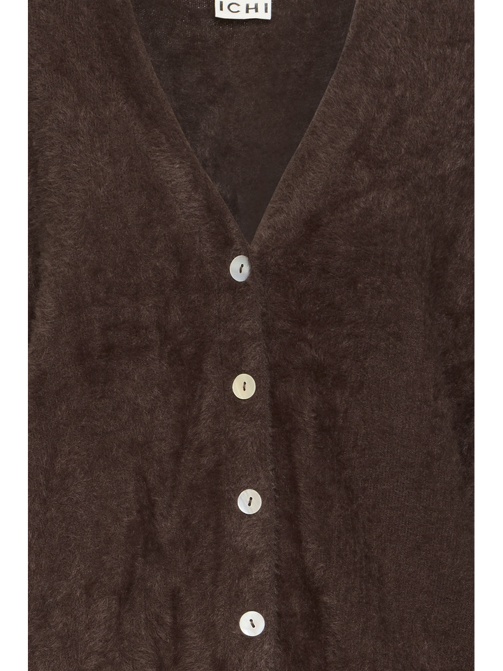 Bruine gilet met knopen Ichi