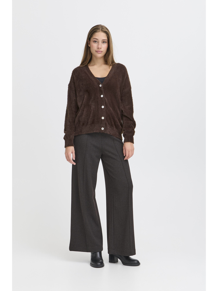 Bruine gilet met knopen Ichi