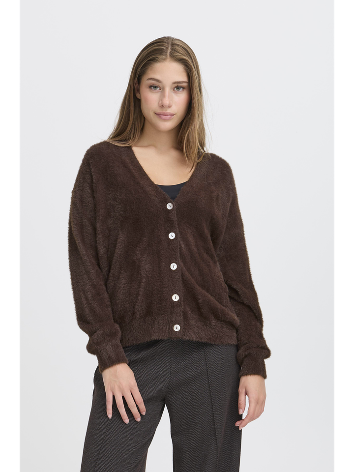 Bruine gilet met knopen Ichi