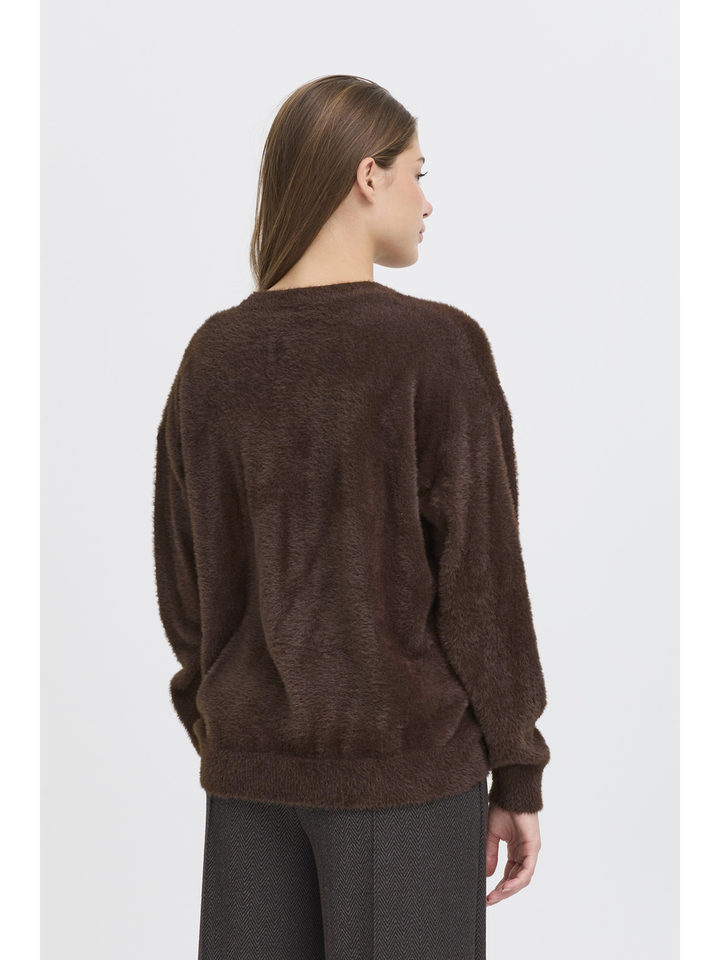 Bruine gilet met knopen Ichi