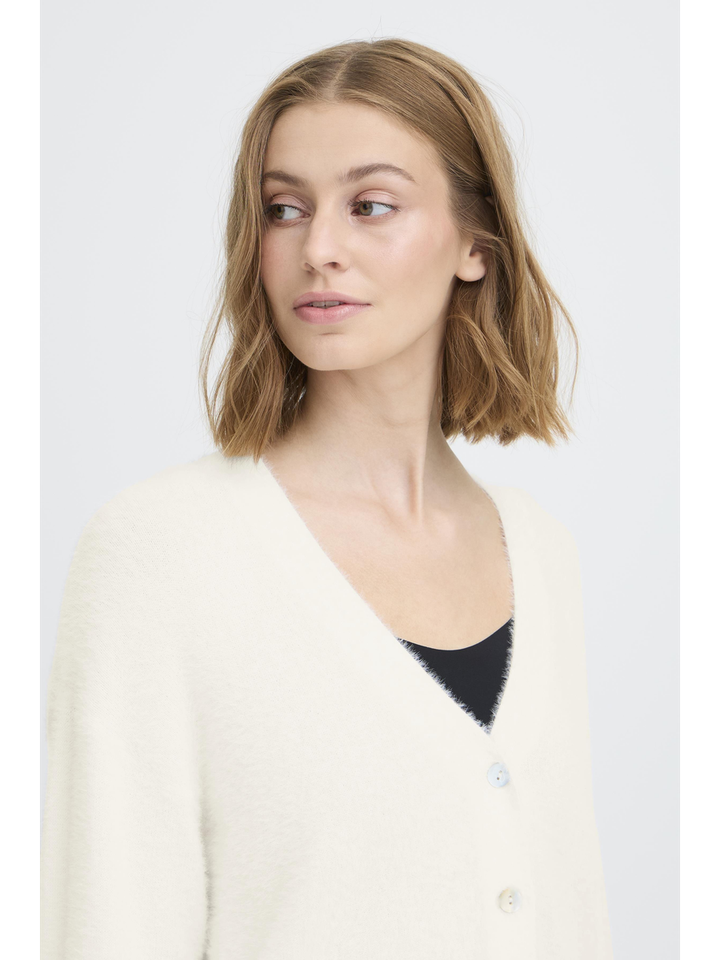 Ecru gilet met knopen Ichi