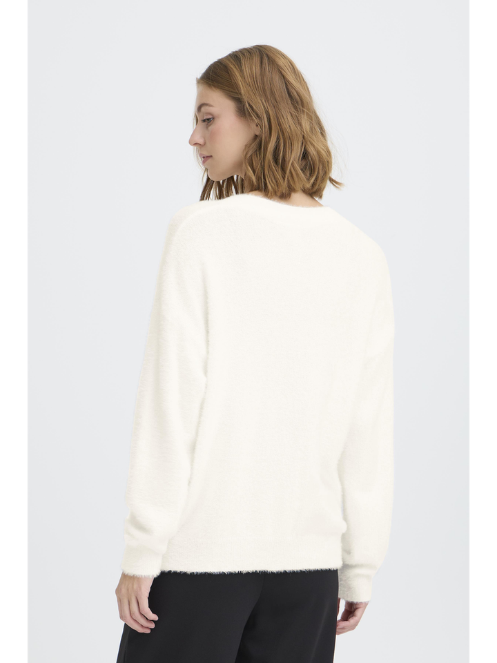 Ecru gilet met knopen Ichi