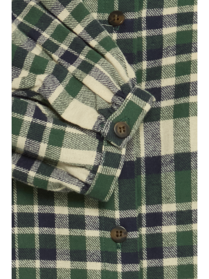 Groen blauwe katoenen bloes in ruit motief Tamanna Ichi 