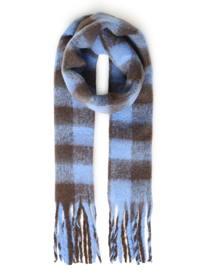 Blauw Buine sjaal met ruit Manuella Ichi