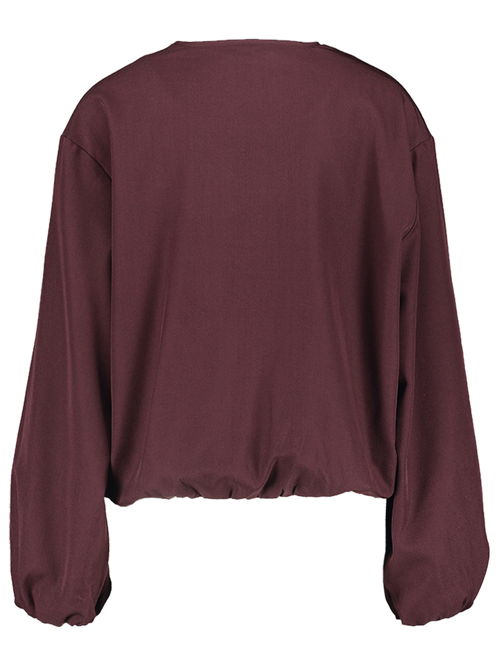 Bordeaux jas met rits en elastiek onderaan Co'Couture