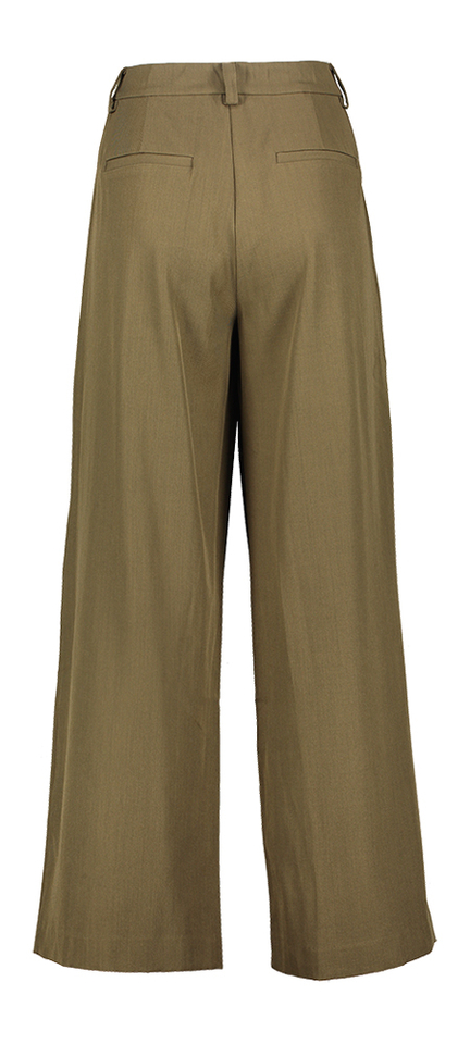 Kaki lange broek met veterdetail Co'Couture