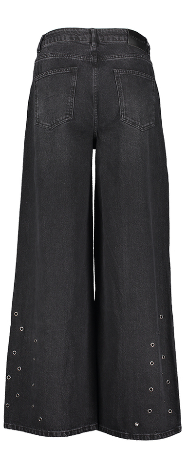 Zwarte loose fit jeans met detail aan het been Co'Couture