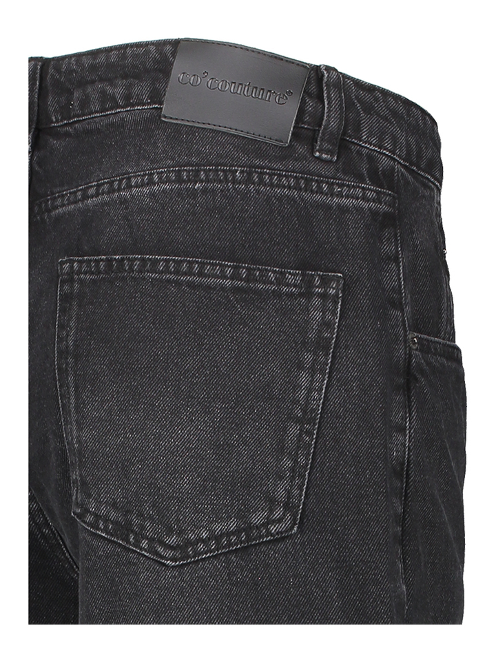 Zwarte loose fit jeans met detail aan het been Co'Couture