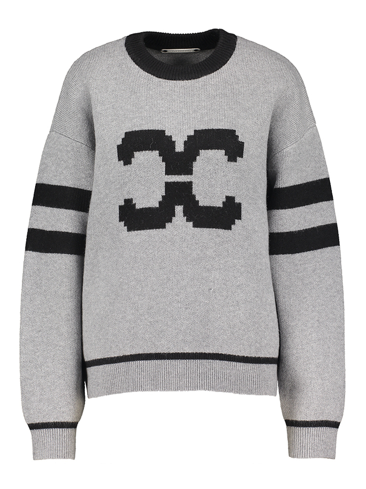 Grijz etrui met zwarte opdruk Co'Couture