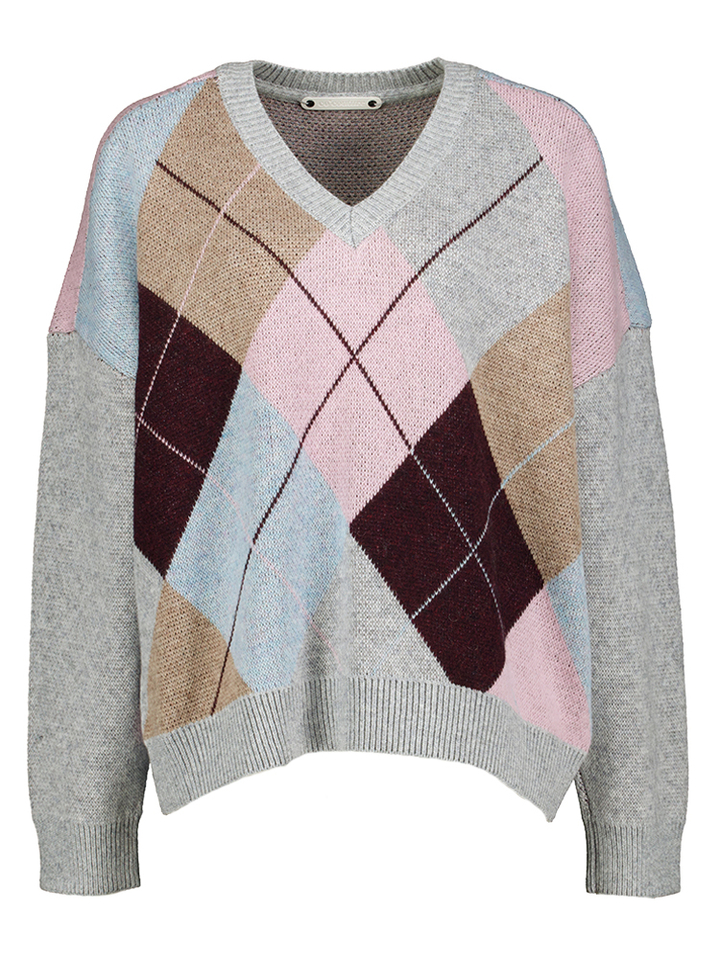 Multicolor trui met ruit motief Co'Couture 