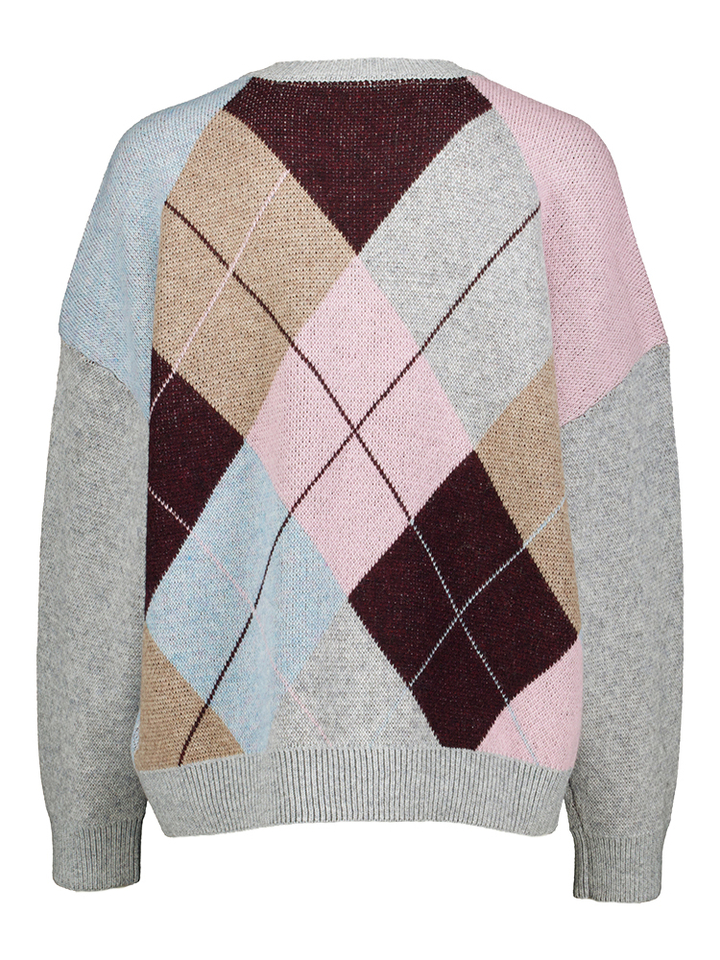 Multicolor trui met ruit motief Co'Couture 