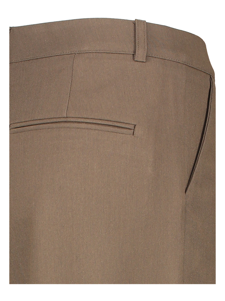 Taupe kleureige wijde broek met bandplooi Jimi Club l'avenir