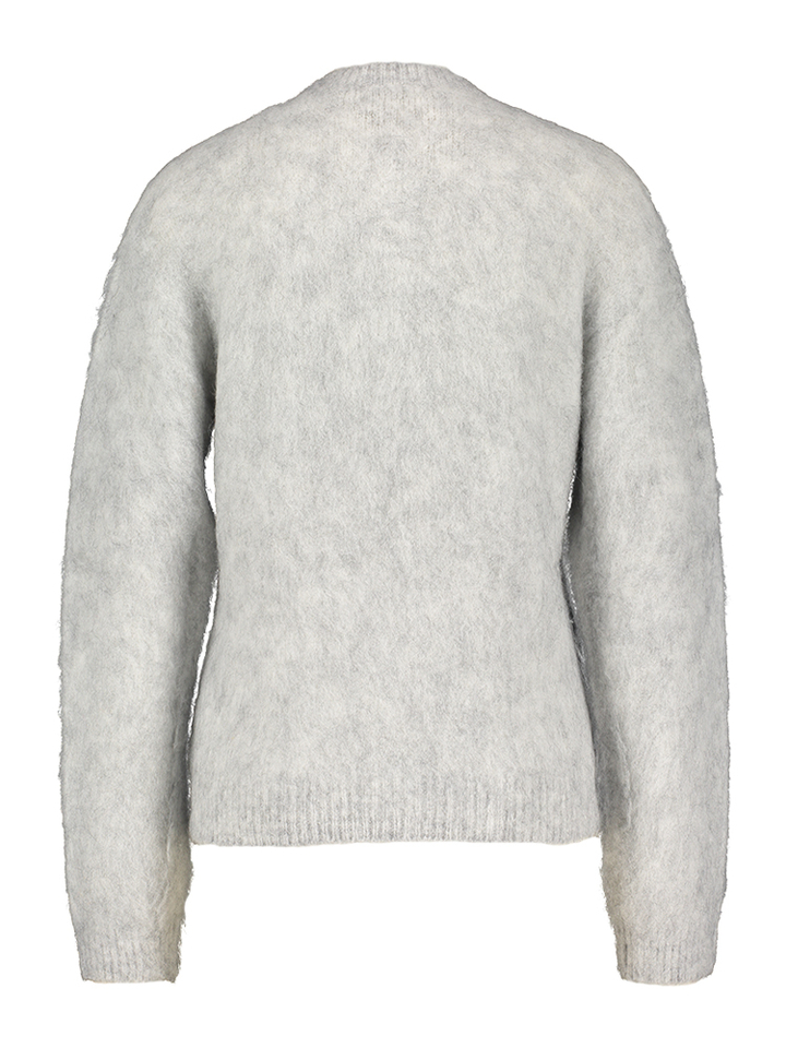 Lichtgrijze wollen gilet met knopen Edeh Club L'Avenir