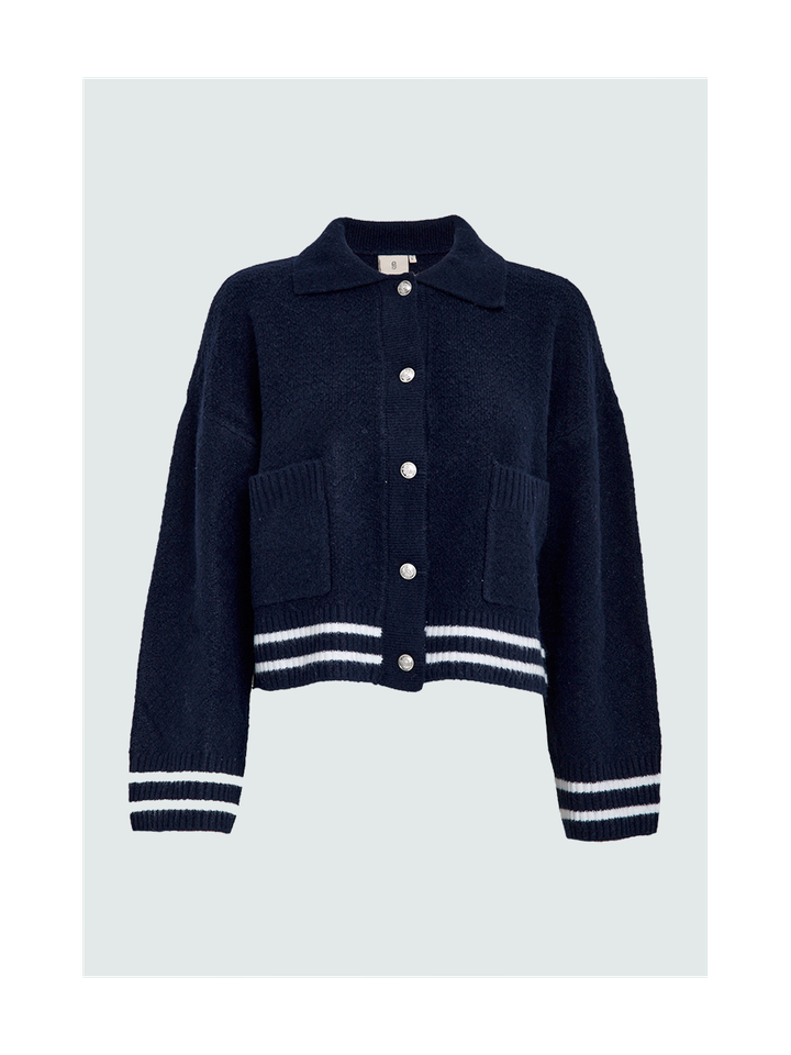 Donkerblauwe gilet met detailknopen Kamilla Jacket Peppercorn