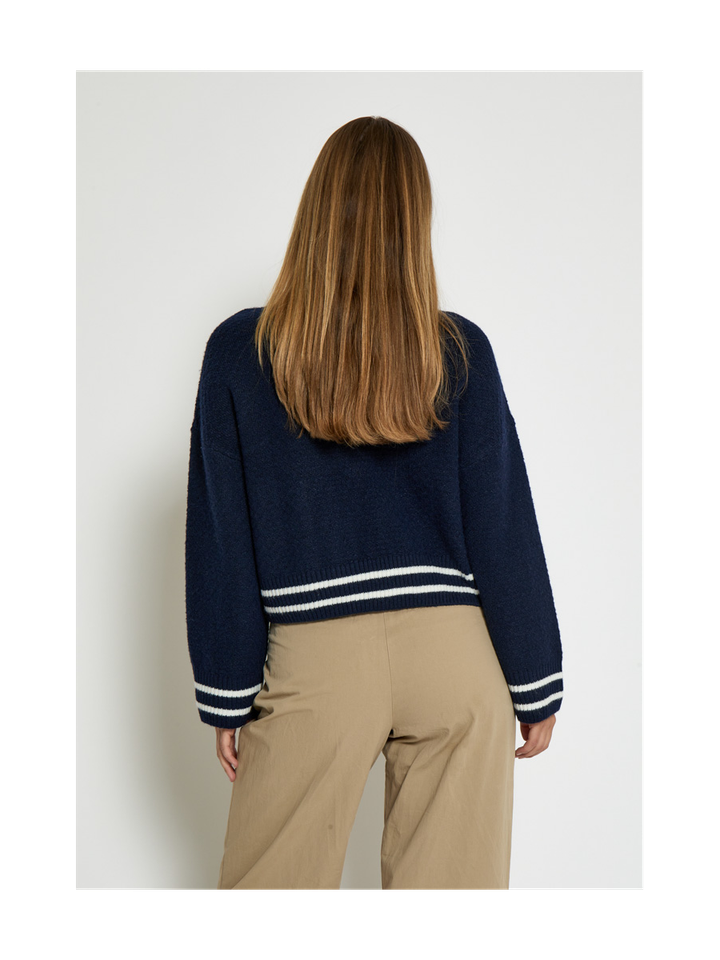 Donkerblauwe gilet met detailknopen Kamilla Jacket Peppercorn