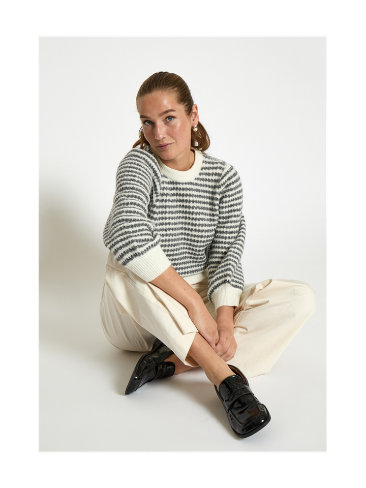 Beige gestreepte trui Camilla Peppercorn 