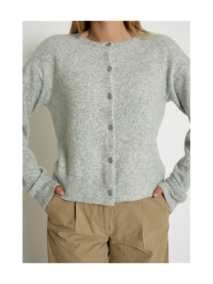 Lichtgrijze gilet met knopen Kate Peppercorn